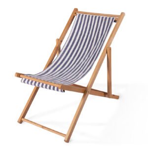 Blue & White Striped Beach Chair