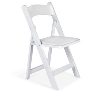 White Padded Folding Chair